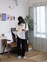 ストレートパンツ【ウィメンズ・ウエストゴム・秋冬用・暖か素材・九分丈】