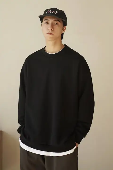XXSTORE 480G無地ラウンドネックスウェット【ユニセックス・ルーズフィット・長袖】
