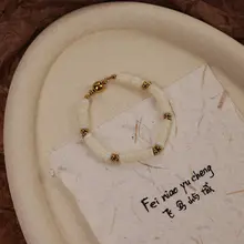 天然白貝のブレスレット【気品ある文芸風・フランス風・ヴィンテージデザイン】