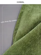 Wabi-Sabi デザインのリバーシブル緑色シェニールクッション【北欧スタイル・ソファ用】