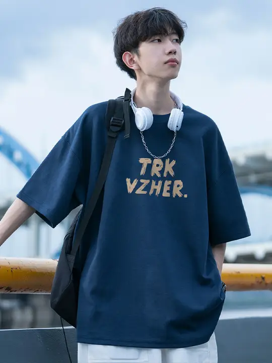 男性用半袖Tシャツ【夏用・アメリカンスタイル・コットン・ゆったりデザイン】