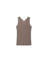 グレー ニットVネック重ね着用 タンクトップ【夏用・フィット・ノースリーブ】