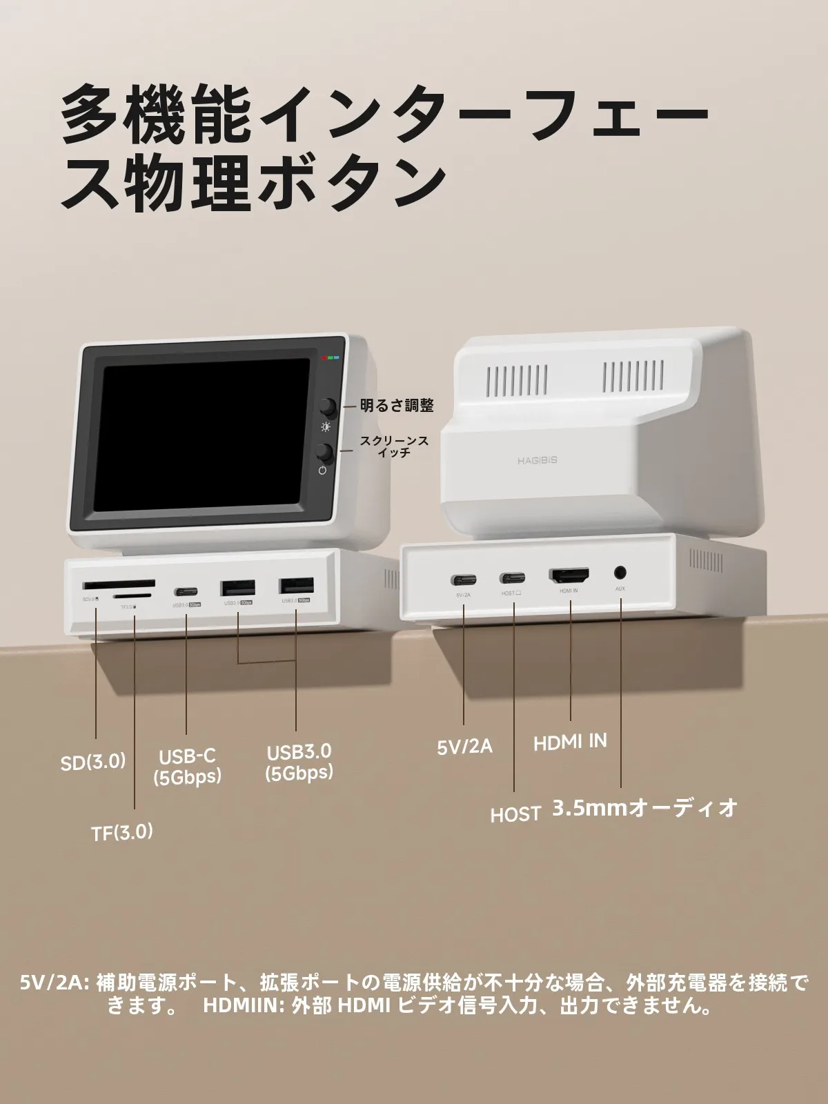 カーボンデザイン 小型パソコン拡張ドック：サブスクリーンとCPU温度モニター機能の実用性解析