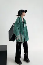 秋用アメリカンヴィンテージデザインカップルジャケット【ルーズフィット・ダメージ加工・デニム】
