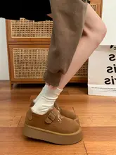 保温厚底雪用ブーツ【女性用・加絨・滑り止め・冬季用】