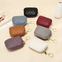 本革ファスナーコインケース【可愛いキーホルダー付き・ミニ財布・女性用・ハンドバッグ対応】