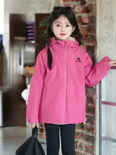Camel 子供用三合一防風防水登山ジャケット【男女兼用・イエロー・中大童向け】（セットアップ対応）