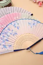 女性用折りたたみ扇子【中国風・流蘇デザイン・古典スタイル・竹製】