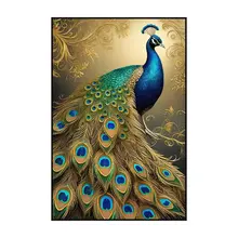 新中式デザインの孔雀壁画【入るときの玄関・リビング背景・廊下・階段用】