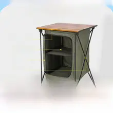 アウトドア折りたたみ収納キャビネット【キャンプ用・移動可能・アルミ合金製・多機能】