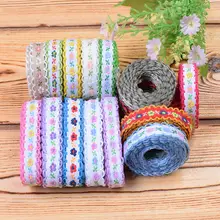 刺繍レース飾りテープ【民族風・カラフル・1cm幅・手作り装飾用】