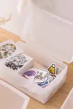 マット仕上げのカード収納ボックス【透明デザイン・蓋付き・デスク上の整理用】