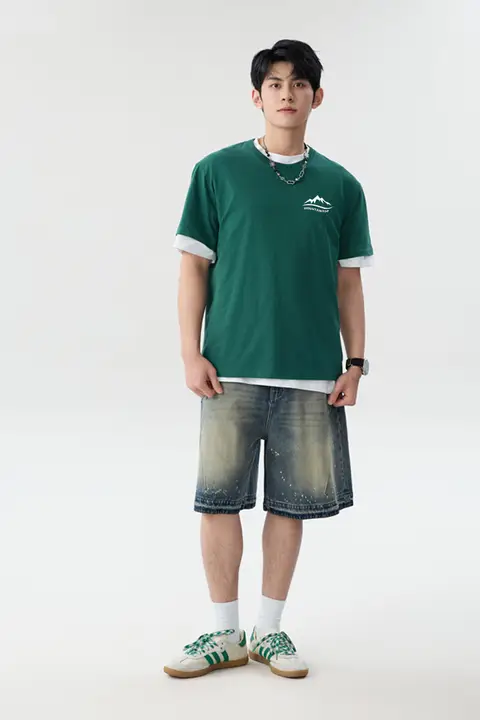 夏用 メンズ アウトドア半袖Tシャツ【アイスシルク・速乾・軽量・バスケットボール用】