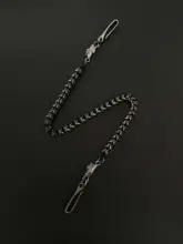 デザイン性の高い金属編み込みパンツチェーン【オリジナル手作り・シンプル・ファッション】