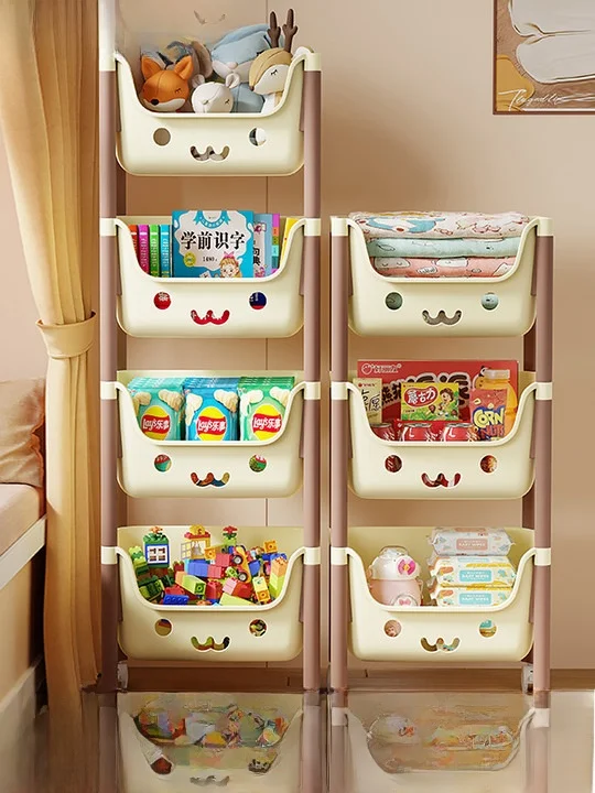 星優の子供用キャスター付きおもちゃ収納ラック：多層式で移動可能な家庭用収納解決策