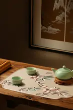 刺繍装飾の新中式テーブルマット【西洋風・多用途・テーブル装飾】