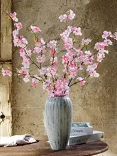 リアルな桃の花の造花【リビング・ダイニングテーブル用・プラスチック製・インテリア装飾】