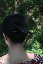 黒檀製のヘアピン【シンプル・ハンドメイド・和装・黒色】