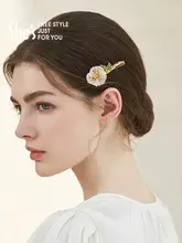 春のエレガントローズヘアクリップ【優雅なデザイン・前髪用】