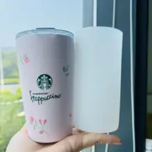 桜デザインのシリコンコーヒーカップカバー【透明・耐衝撃・滑り止め・全包カバー】