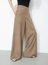 優雅な落ち感！国風復古印花の高腰ワイドパンツ【フィット】