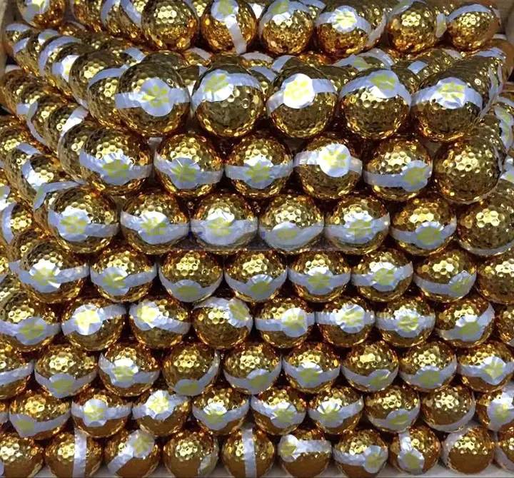 ゴルフカラーモールボール【ギフト用・金色・高品質】