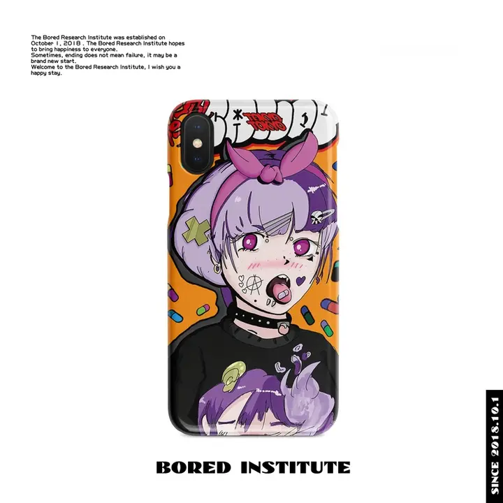 サイバーパンクスタイルの可愛いスマホケース【シリコン製・多機種対応】（セットアップ対応）