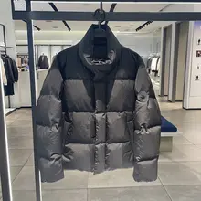 メンズ ダウンジャケット【短丈・ブラック・立ち襟・カジュアルデザイン・極上の柔らかさ】