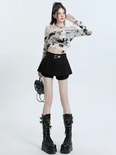 黒のハイウエストショートスカート【プリーツ・女性用・秋冬用】