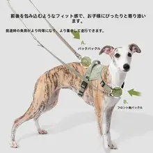 防爆設計の犬用ハーネスリード【調整可能・小中大型犬対応】