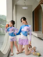 親子用 水着【ロングスリーブ・ガールズ・UVカット・ビーチ・温泉対応】