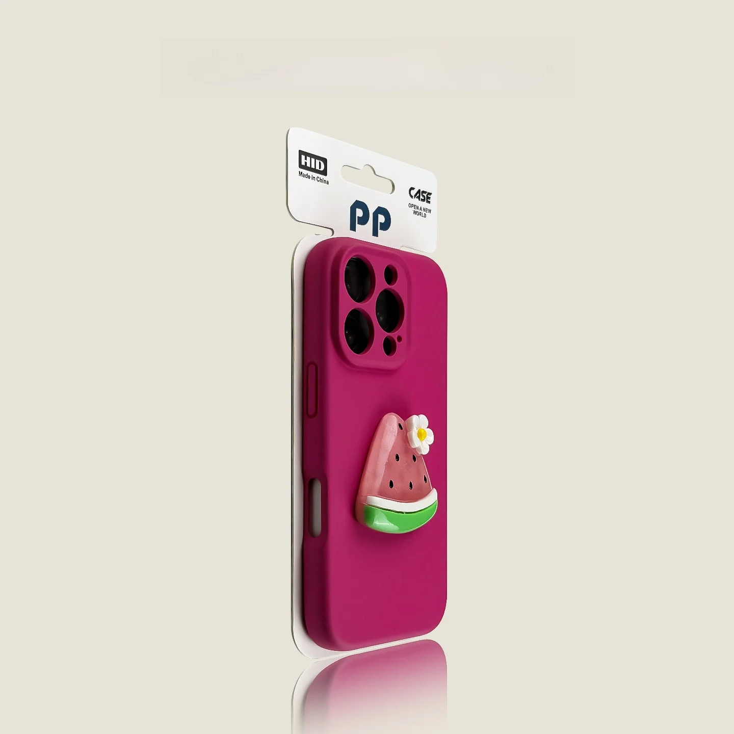 ノッチなし スマホの画面見やすさを実証する：モランド紫の立体花柄スマホケース