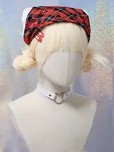 バンダナ カチューシャ ヘアバンド レディース 赤黒チェック レース ハンドメイド Y2K サブカル 甘辛MIX
