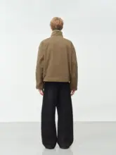 羊羔毛翻領の復古スタイル工装ジャケット【温かさを保つ立体デザイン】