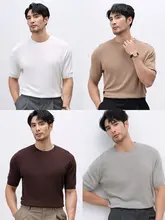 夏用 モダールニットTシャツ【白・抗菌・吸汗・通気性・ラウンドネック・短袖・メンズ】