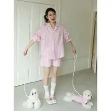 ペット サロペット ワンピース 猫 犬 使用シーン 綿 ピンクストライプ 可愛いスタイル