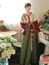春季用オリジナル漢服【唐風デザイン・ウエストまでの長さ・日常用】（セットアップ対応）