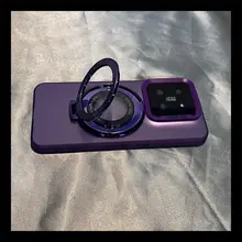 スマホケース マグネットスタンド メタル 耐衝撃 ダークパープル iQOO Z11 Z10 Z9 対応 「iQOO」