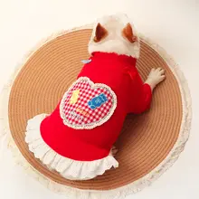 パグ犬用衣服【スカートデザイン・春秋用・中小型犬対応】（セットアップ対応）