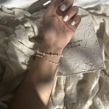飛鳥屿城 サンディ カシュ 珍珠ブレスレット【ハンドメイド・シンプルデザイン・重ね付け対応】