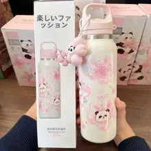 桜とパンダデザインの可愛い保温マグカップ【学生用・高いデザイン性】