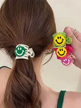 可愛い笑顔モチーフの高馬尾用ヘアクリップ【新しいトレンド・インスタ風】