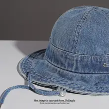 秋冬用 ヴィンテージ風デニムの女性用フィッシャーマンハット【ウォッシュ加工・UVカット・アウトドア用】