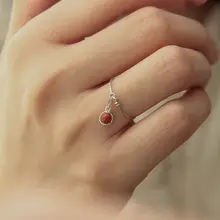 天然南紅瑪瑙リング【おしゃれなデザイン・14Kゴールド加工・シンプル】