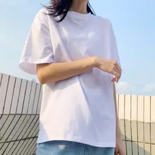 ホワイトTシャツ【レディース・ショートスリーブ・柔らかいコットン・カジュアルデザイン・ラウンドネック】