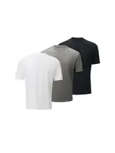 基礎的な無地フィット短袖Tシャツ【クリーンフィット・ゆったりした肩・白黒灰】
