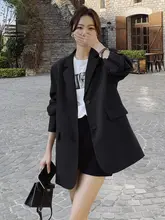 グレーの女性用カジュアルブレザー【春秋用・韓国風・小柄向け】（セットアップ対応）