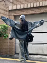 デニムジャケット レディース 大きいサイズ ぽっちゃり アメカジ ヴィンテージ ルーズ 初秋 おしゃれ