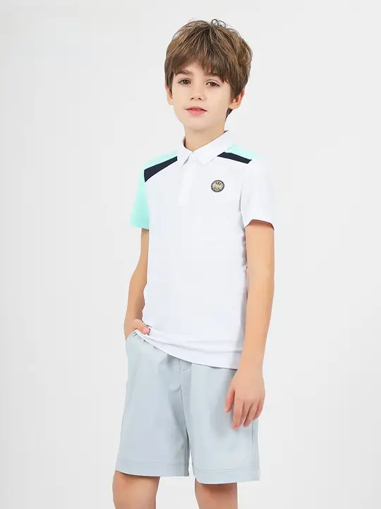 PGAキッズ ゴルフウェア 男の子用 夏用吸湿速乾 UVカット 半袖Tシャツセット【抗菌仕様】