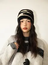 アメリカンヴィンテージ風バイカラー耳あて付きニット帽【男女兼用・秋冬用・アウトドア・登山】